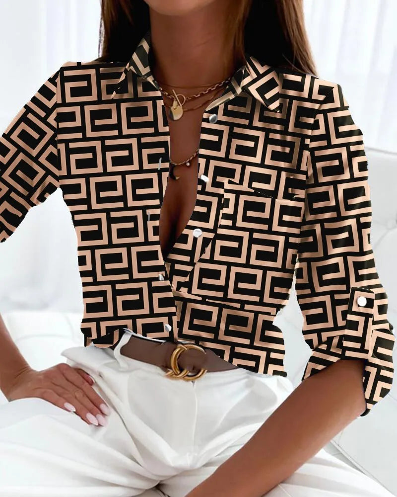 Laura | Elegant Blouse with Artistic Print