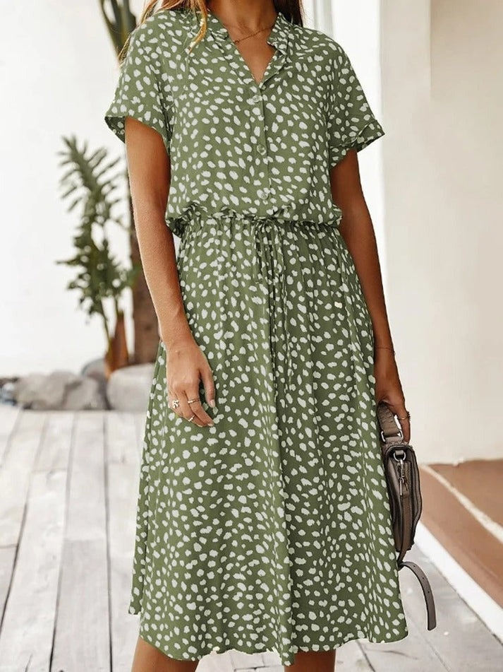 Amber | Printed V-Neck Dress