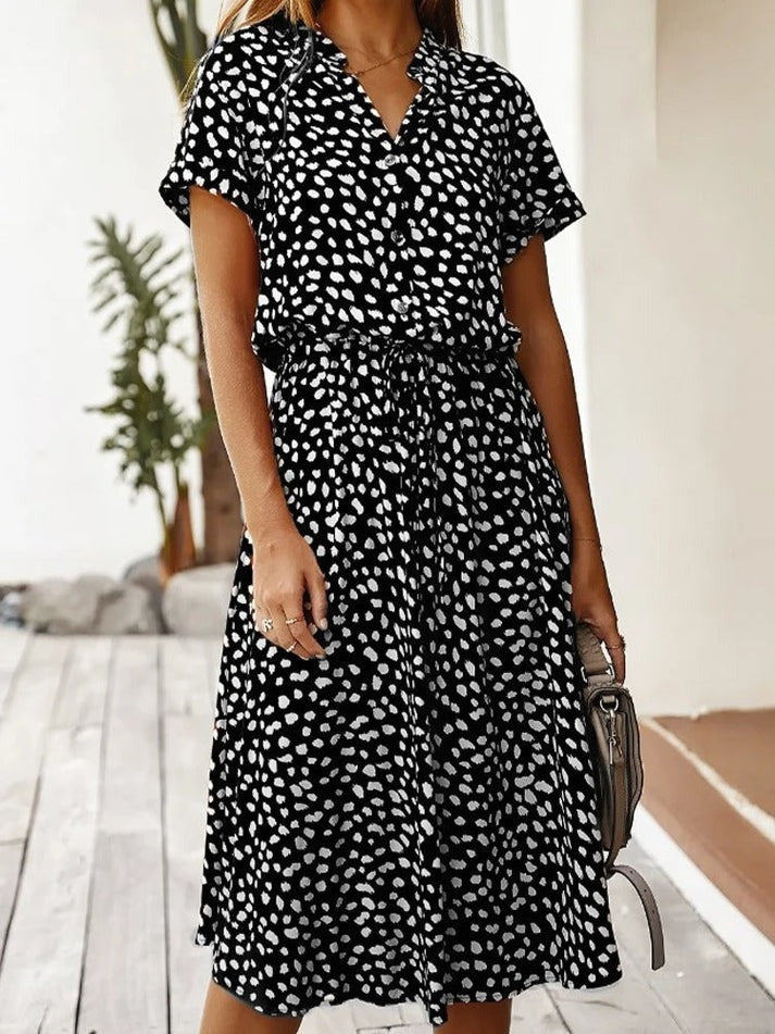 Amber | Printed V-Neck Dress